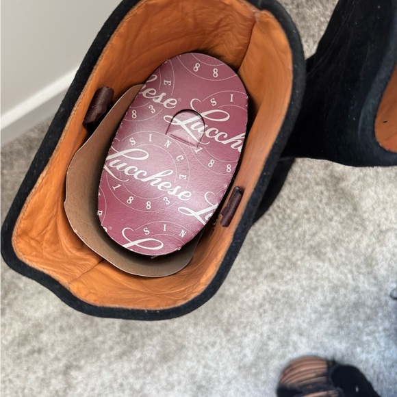 Luccese black suede tall boots with leather ankle tie size 9.5 - Picture 4 of 8